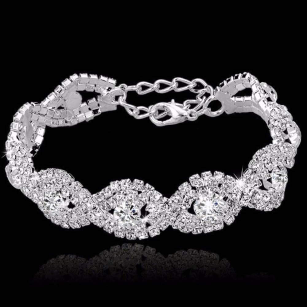7.5” Austrian Crystal Bracelet + 2” extender chain